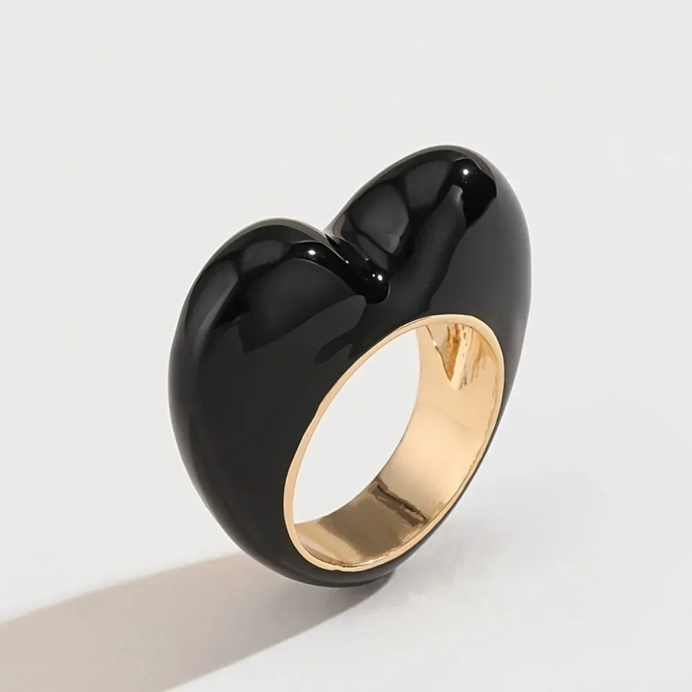 Colorful 3D Enamel Heart Ring