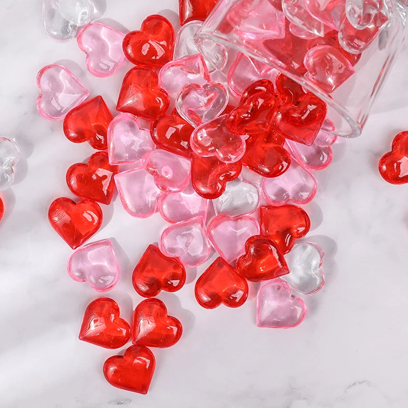 10PCS 3D Heart Gem Decorations