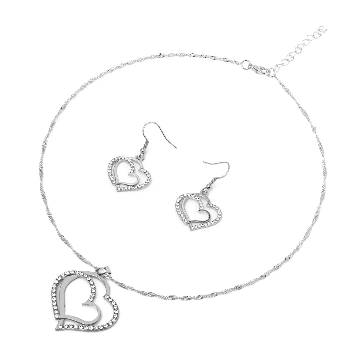 3 PCS Set Heart Shaped Jewelry Set of Earrings
