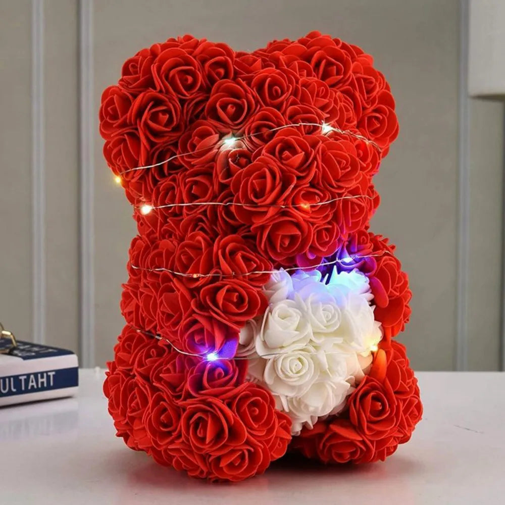Artificial LED Rose Teddy Bear