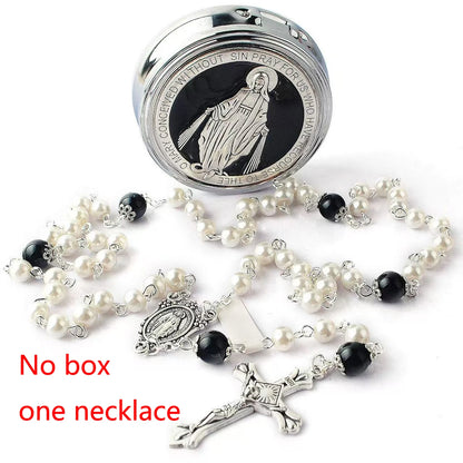 Glass Pearl Virgin Catholic Communion Gift for Boys And Girls