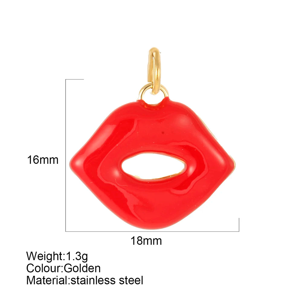 Y2k style heart-shaped pendant stainless steel