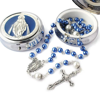Glass Pearl Virgin Catholic Communion Gift for Boys And Girls