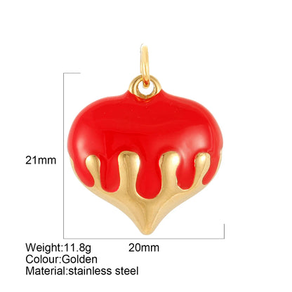 Y2k style heart-shaped pendant stainless steel