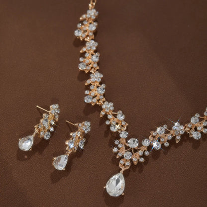 Fashion Light Luxury  Pendant Necklace Earrings,  Wedding Party