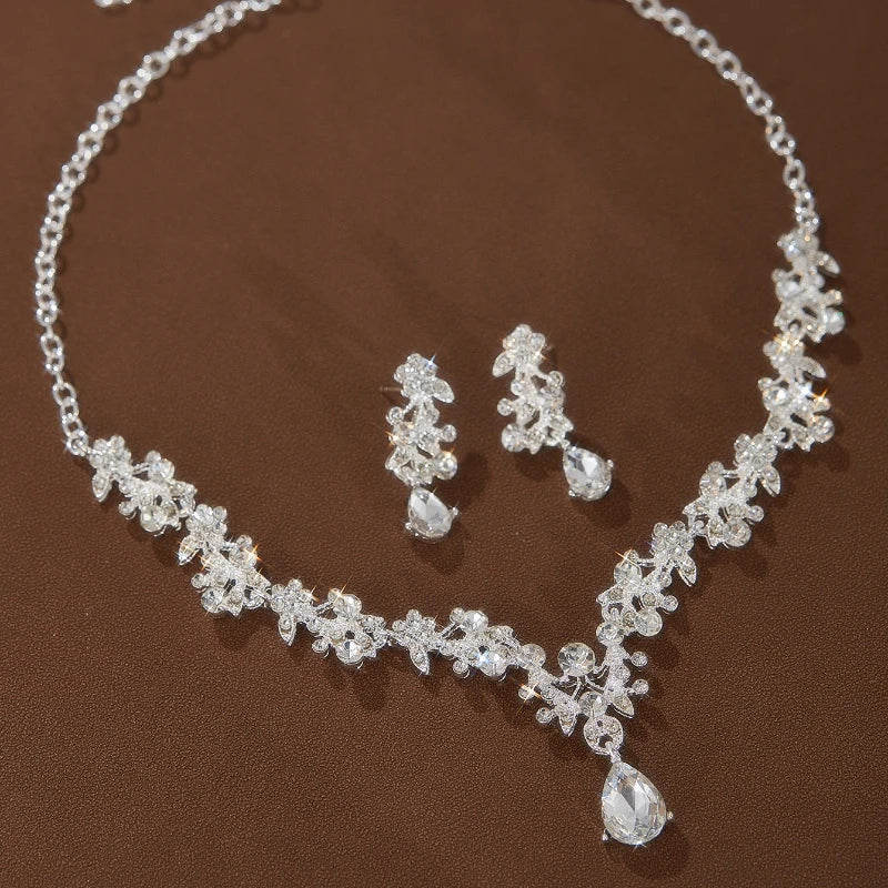 Fashion Light Luxury  Pendant Necklace Earrings,  Wedding Party