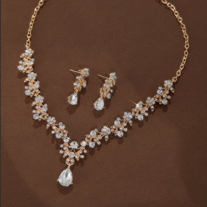 Fashion Light Luxury  Pendant Necklace Earrings,  Wedding Party