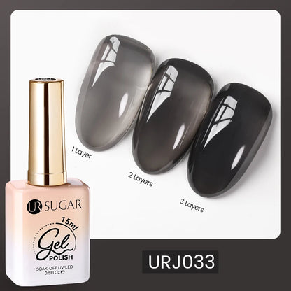 UR SUGAR 15ml Jelly Gel Polish Translucent Black Nail Gel Manicure