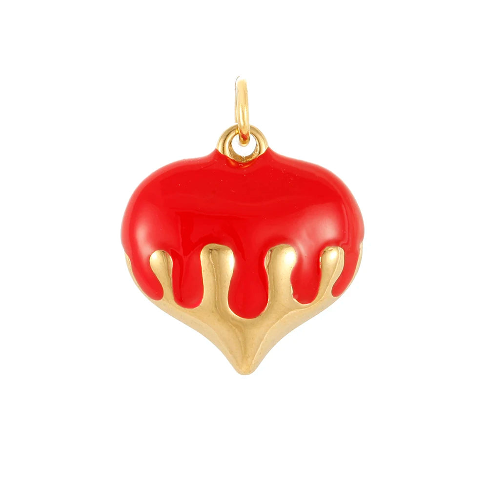 Y2k style heart-shaped pendant stainless steel