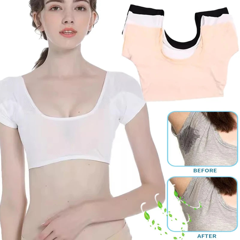 T-shirt Sweat Pads Underarm Sweat Vest For Women Girls.