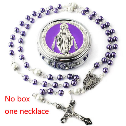 Glass Pearl Virgin Catholic Communion Gift for Boys And Girls