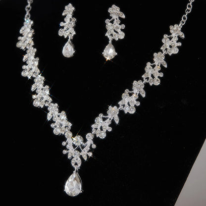 Fashion Light Luxury  Pendant Necklace Earrings,  Wedding Party