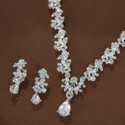 Fashion Light Luxury  Pendant Necklace Earrings,  Wedding Party