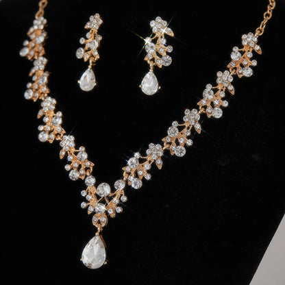 Fashion Light Luxury  Pendant Necklace Earrings,  Wedding Party