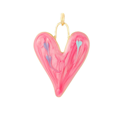 Y2k style heart-shaped pendant stainless steel