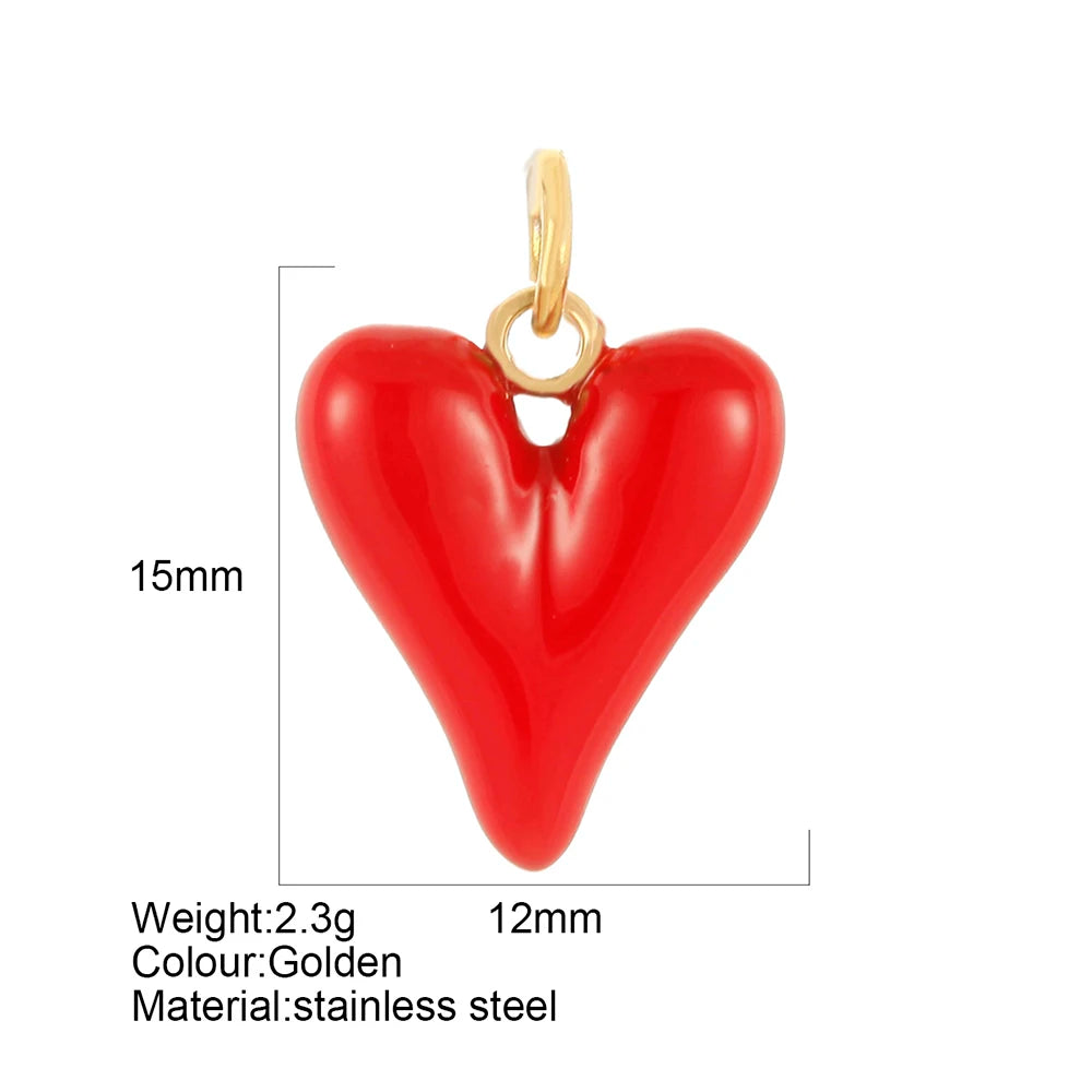 Y2k style heart-shaped pendant stainless steel