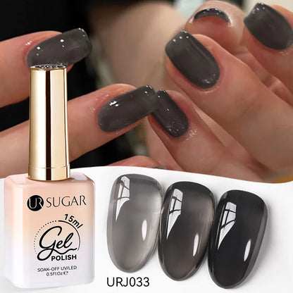 UR SUGAR 15ml Jelly Gel Polish Translucent Black Nail Gel Manicure