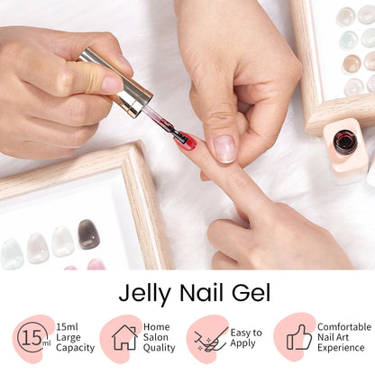 UR SUGAR 15ml Jelly Gel Polish Translucent Black Nail Gel Manicure