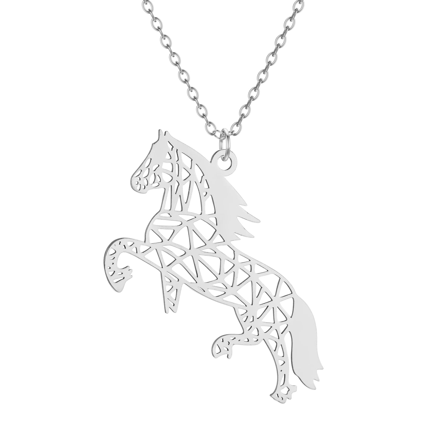 Origami Horse Pendant Necklace Jewelry Party Best Gifts