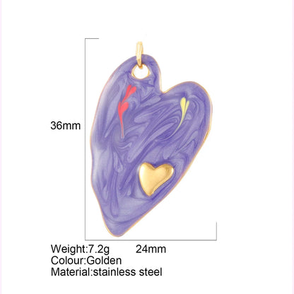 Y2k style heart-shaped pendant stainless steel