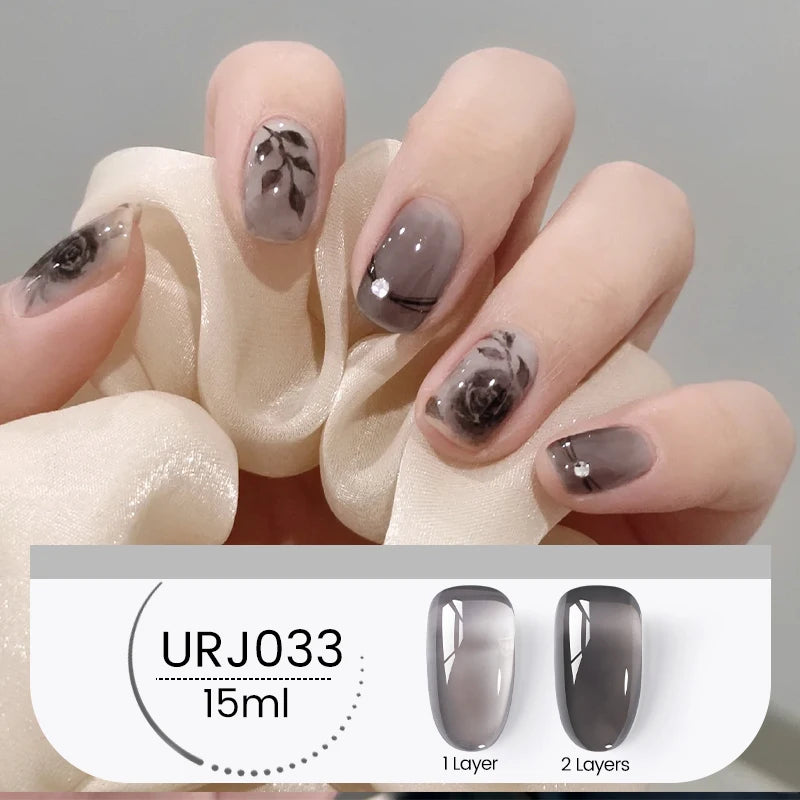 UR SUGAR 15ml Jelly Gel Polish Translucent Black Nail Gel Manicure