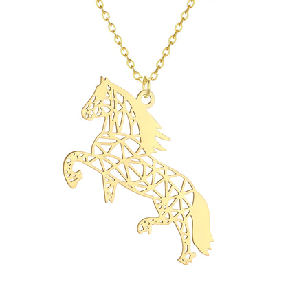 Origami Horse Pendant Necklace Jewelry Party Best Gifts