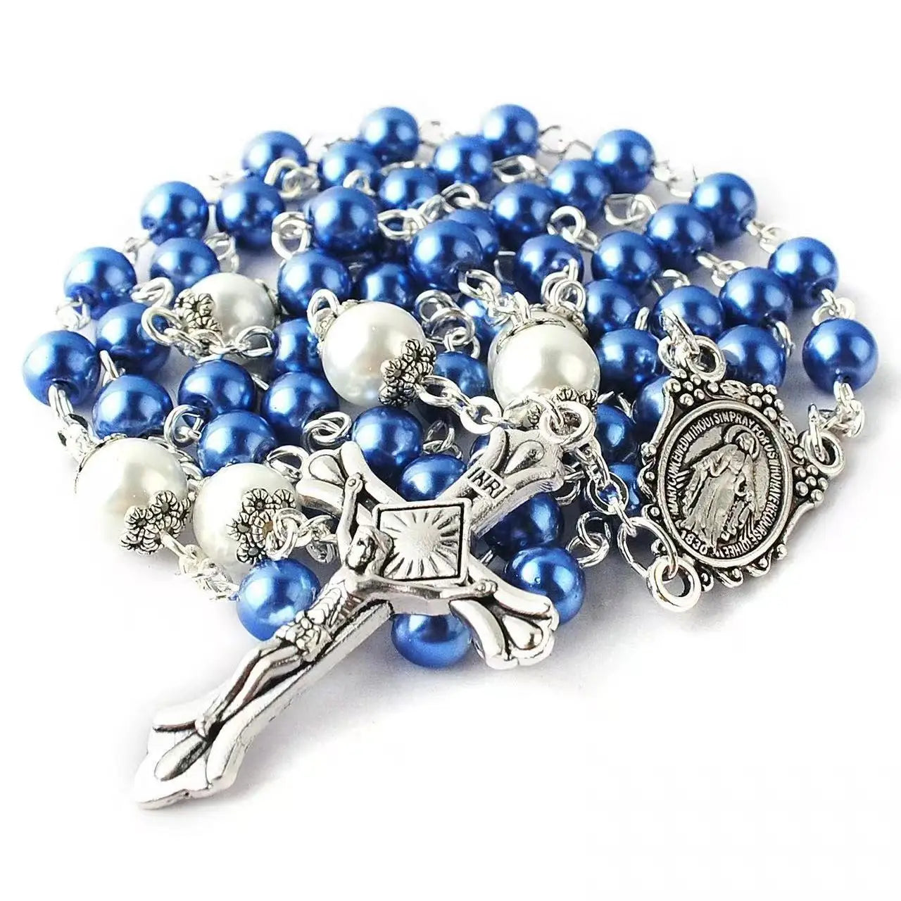 Glass Pearl Virgin Catholic Communion Gift for Boys And Girls